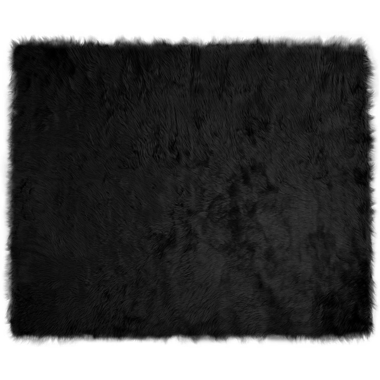 Fusk saueskinnteppe TAFALLA Svart 200 x 280 cm Polyester