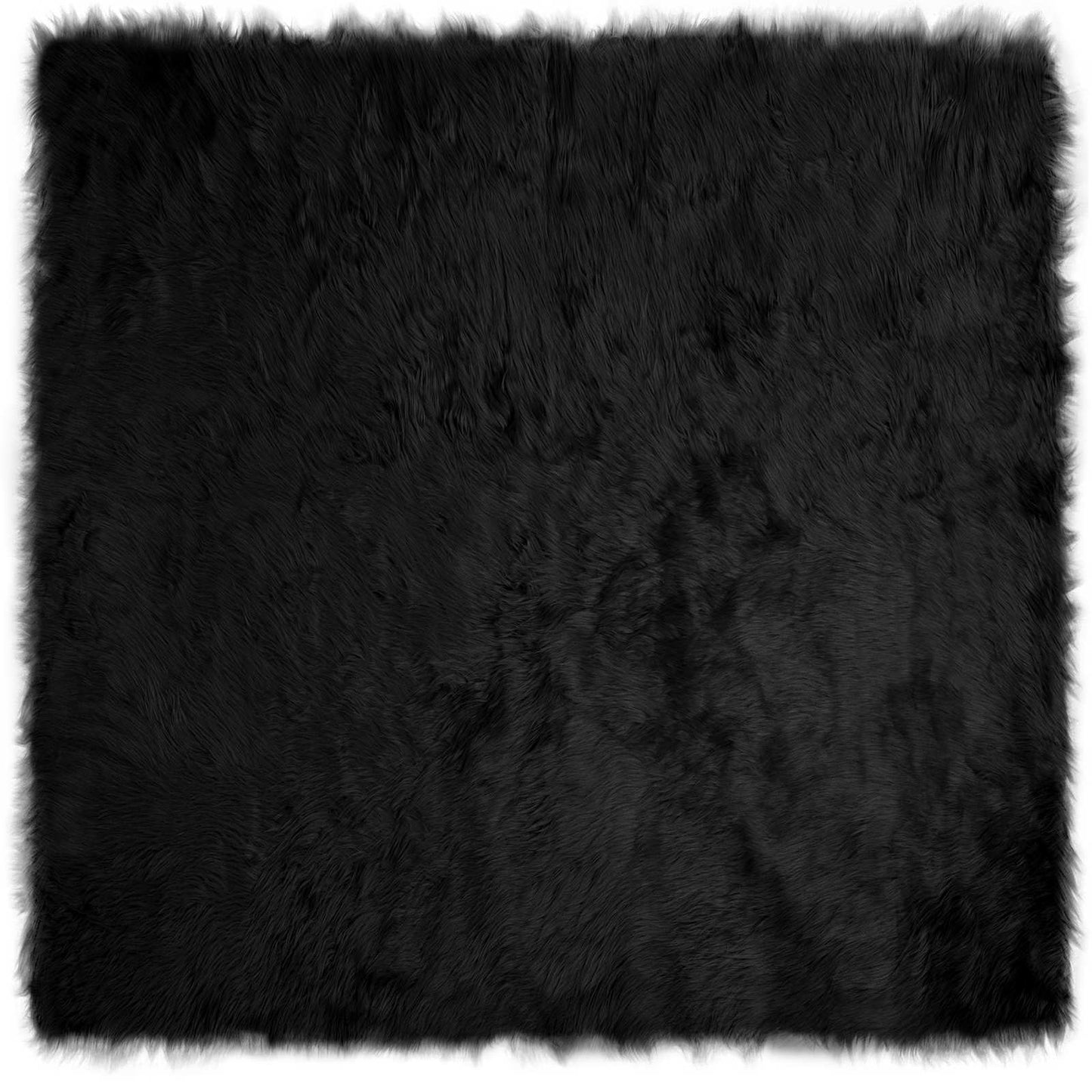 Fusk saueskinnteppe TAFALLA Svart 160 x 160 cm Polyester