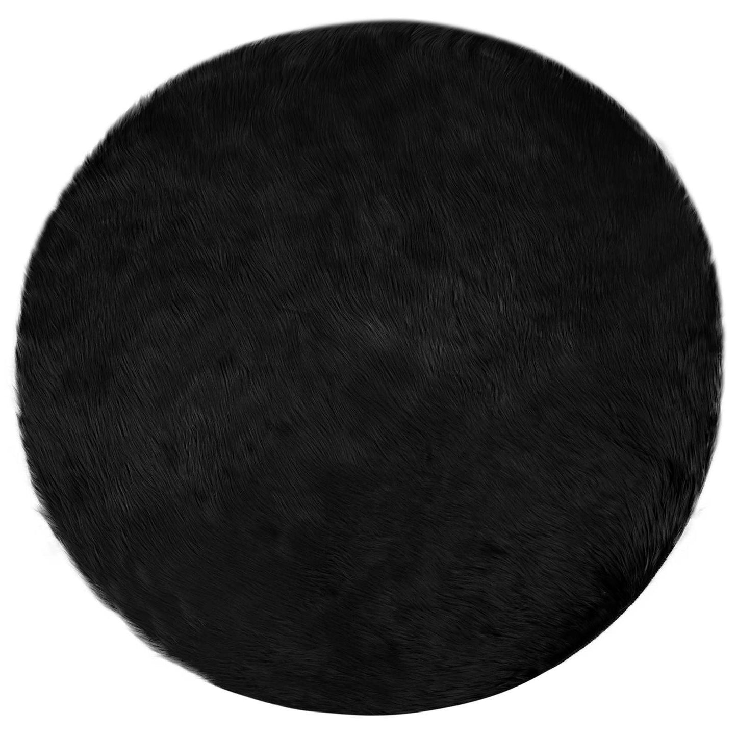 Fusk saueskinnteppe TAFALLA Svart Ø 160 cm Polyester