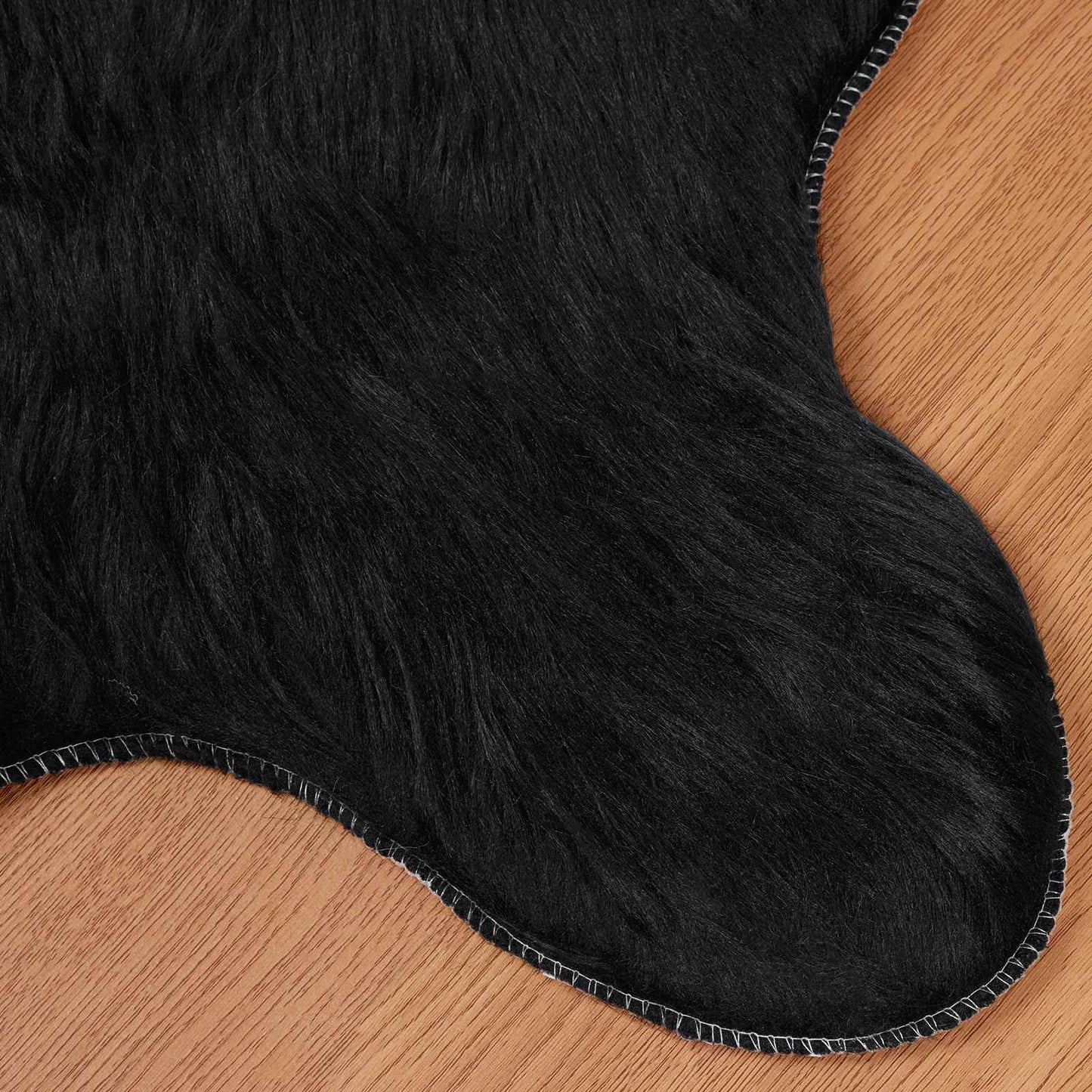 Fusk saueskinnteppe TAFALLA Svart 50 x 80 cm Polyester