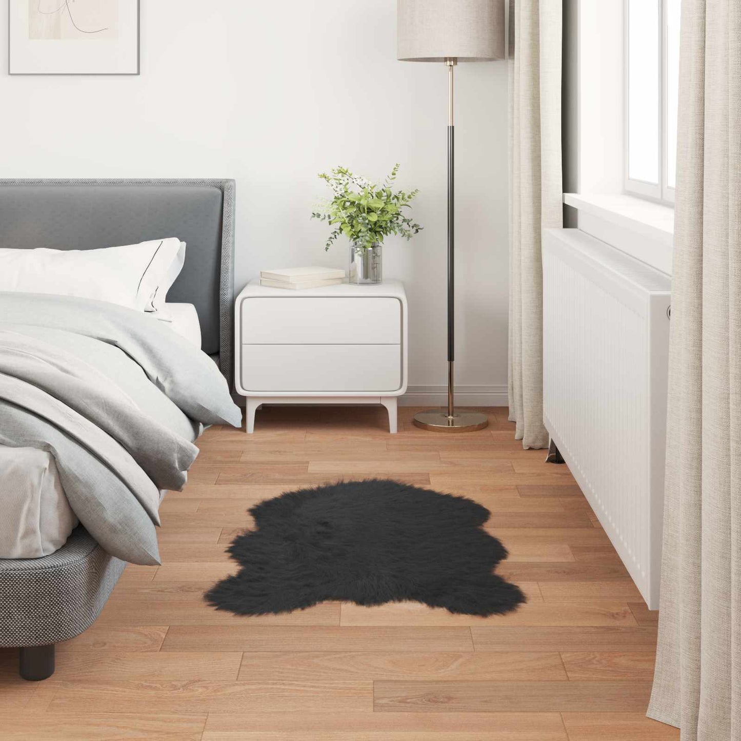 Fusk saueskinnteppe TAFALLA Svart 60 x 90 cm Polyester