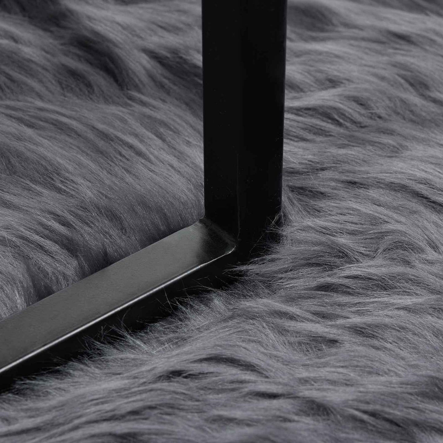 Faux Skinnmatte Tafalla Antrasitt 160 x 160 cm Polyester