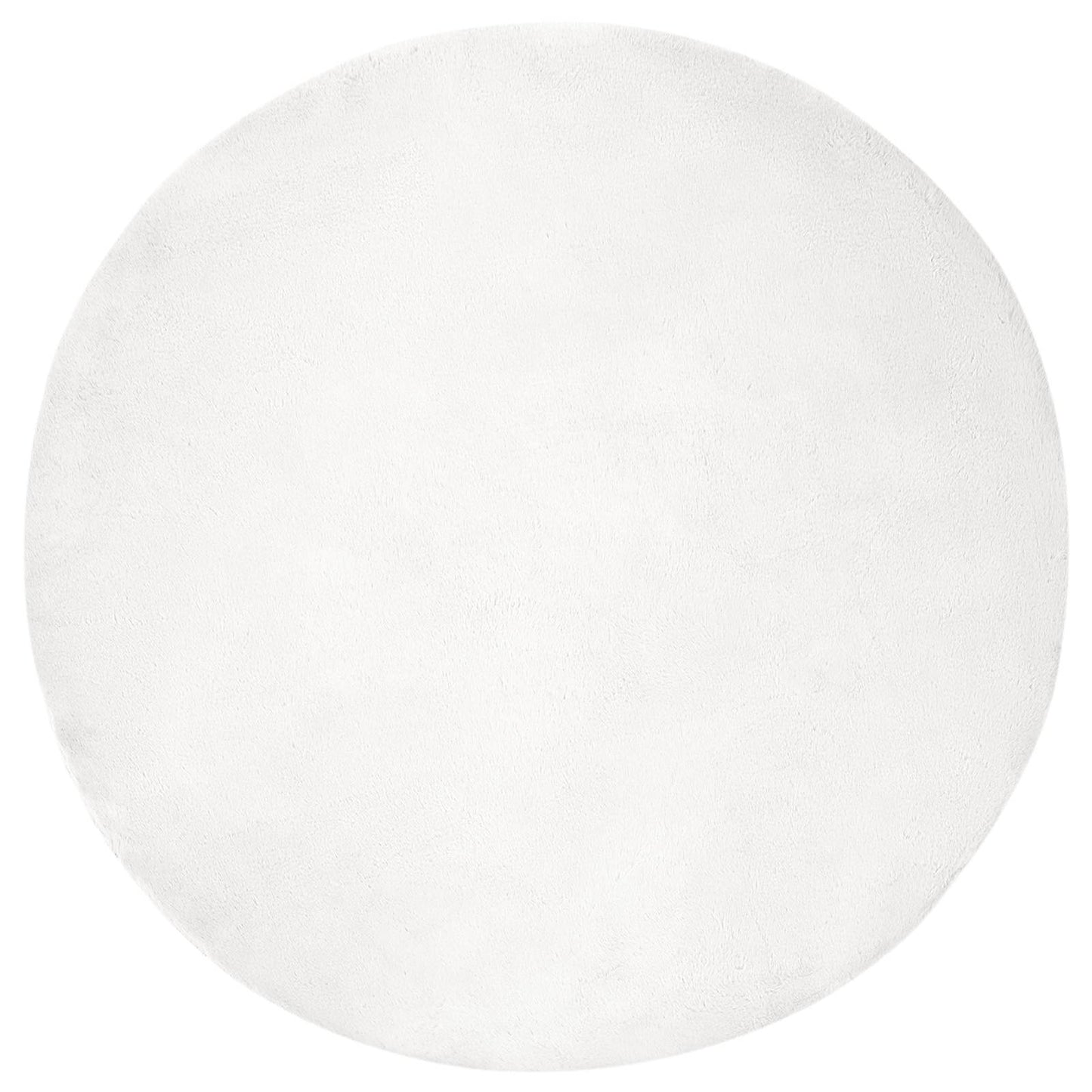 Skliikkerteppe i kunstig kaninpels OLITE Hvit Ø 80 cm Polyester