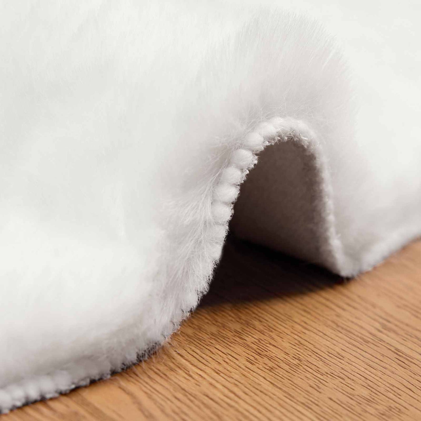 Skliikkerteppe i kunstig kaninpels OLITE Hvit Ø 120 cm