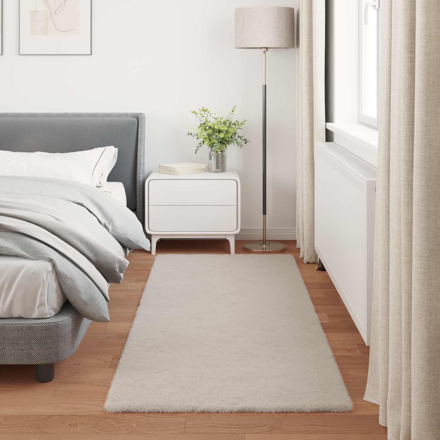 Skliikkerteppe i kunstig kaninpels OLITE Beige 100 x 200 cm