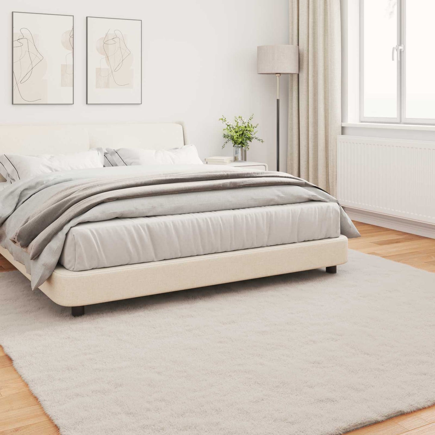 Skliikkerteppe i kunstig kaninpels OLITE Beige 240 x 240 cm