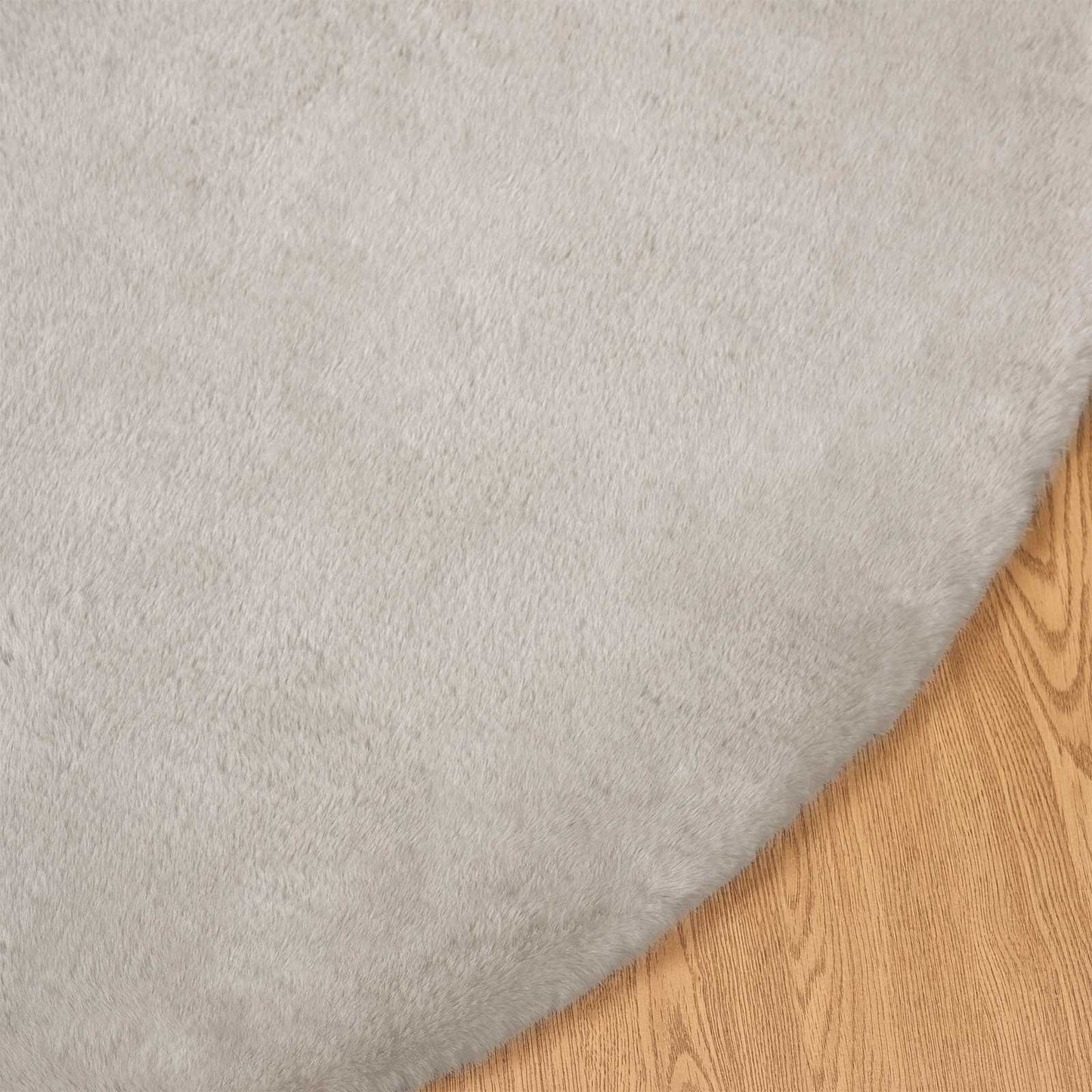 Skliikkerteppe i kunstig kaninpels OLITE Beige Ø 120 cm
