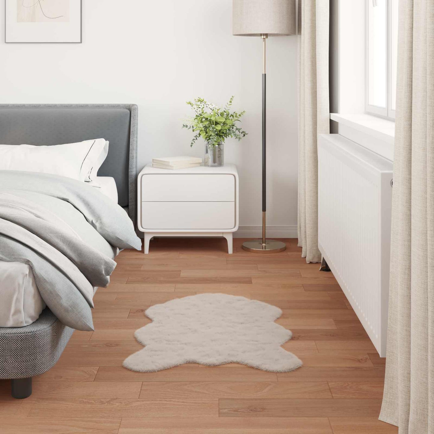 Skliikkerteppe i kunstig kaninpels OLITE Beige 80 x 120 cm