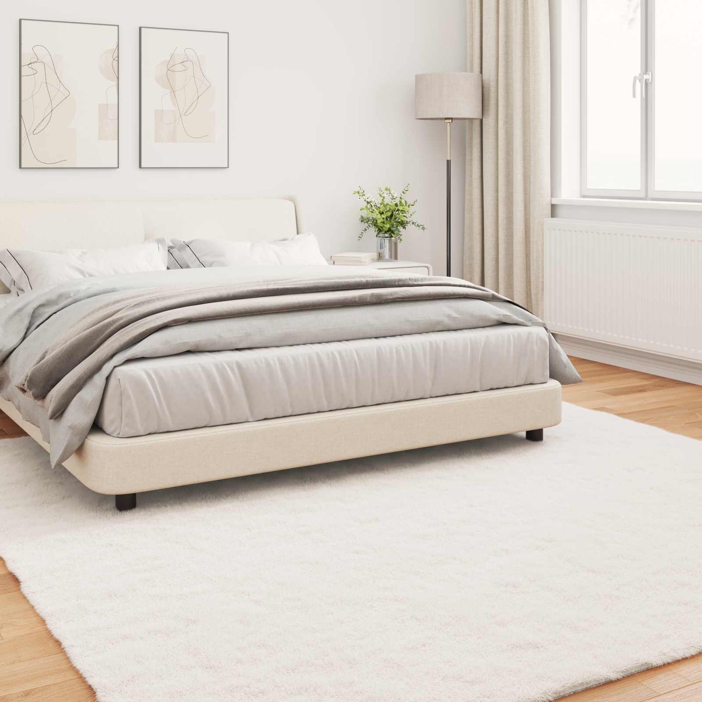 Anti-Sklisikker Fuskepels Teppet Olite Krem 200 x 200 cm