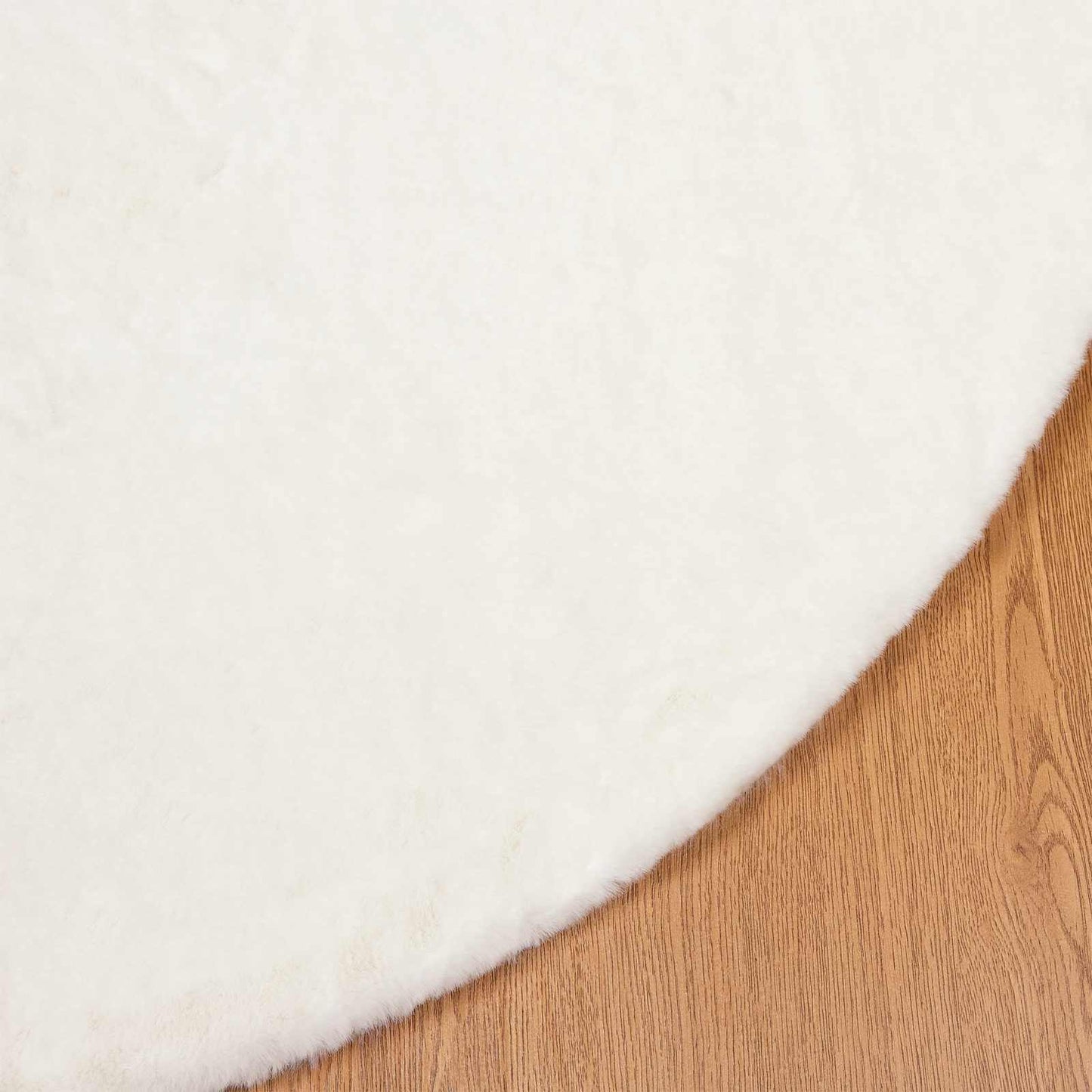 Skliikkerteppe i kunstig kaninpels OLITE Krem Ø 80 cm Polyester