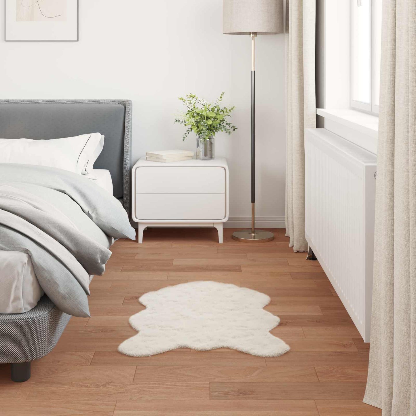 Skliikkerteppe i kunstig kaninpels OLITE Krem 80 x 120 cm