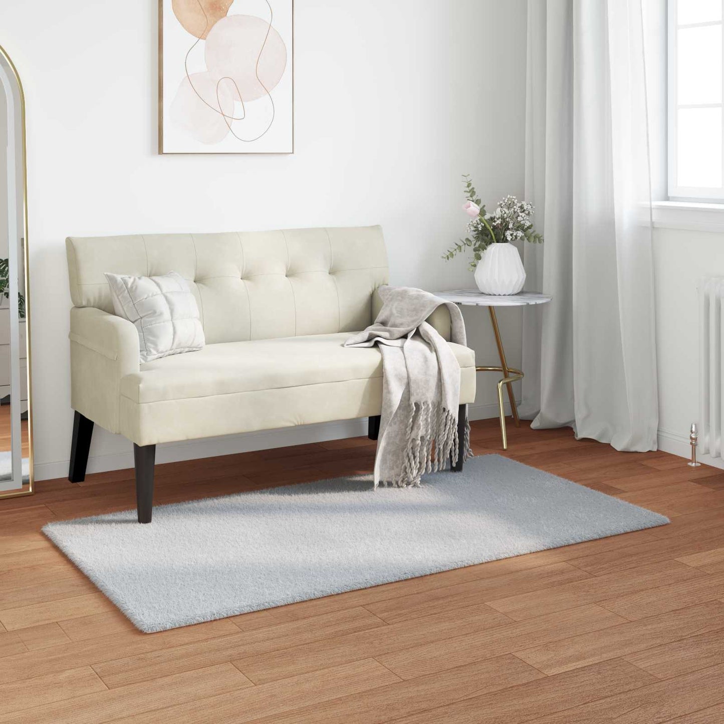 Skliikkerteppe i kunstig kaninpels OLITE Grå 80 x 150 cm