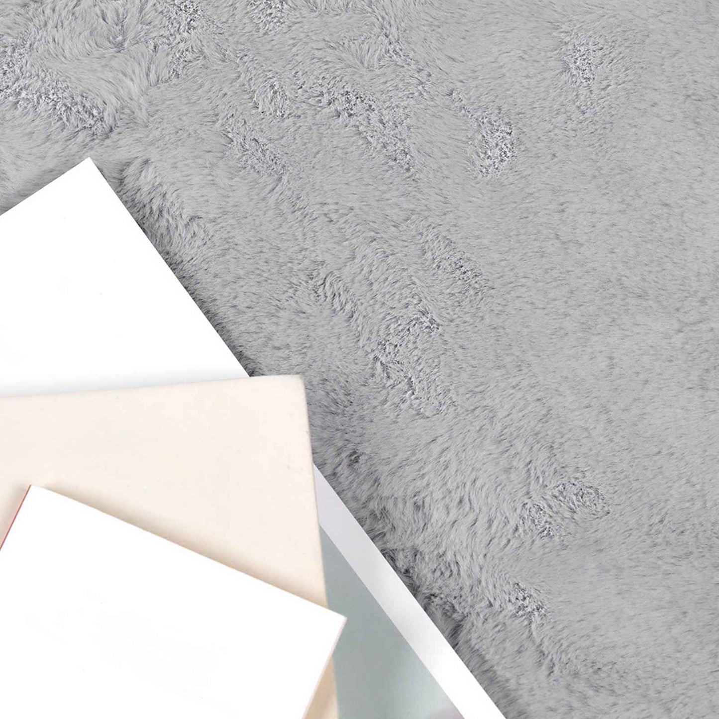 Skliikkerteppe i kunstig kaninpels OLITE Grå 100 x 200 cm