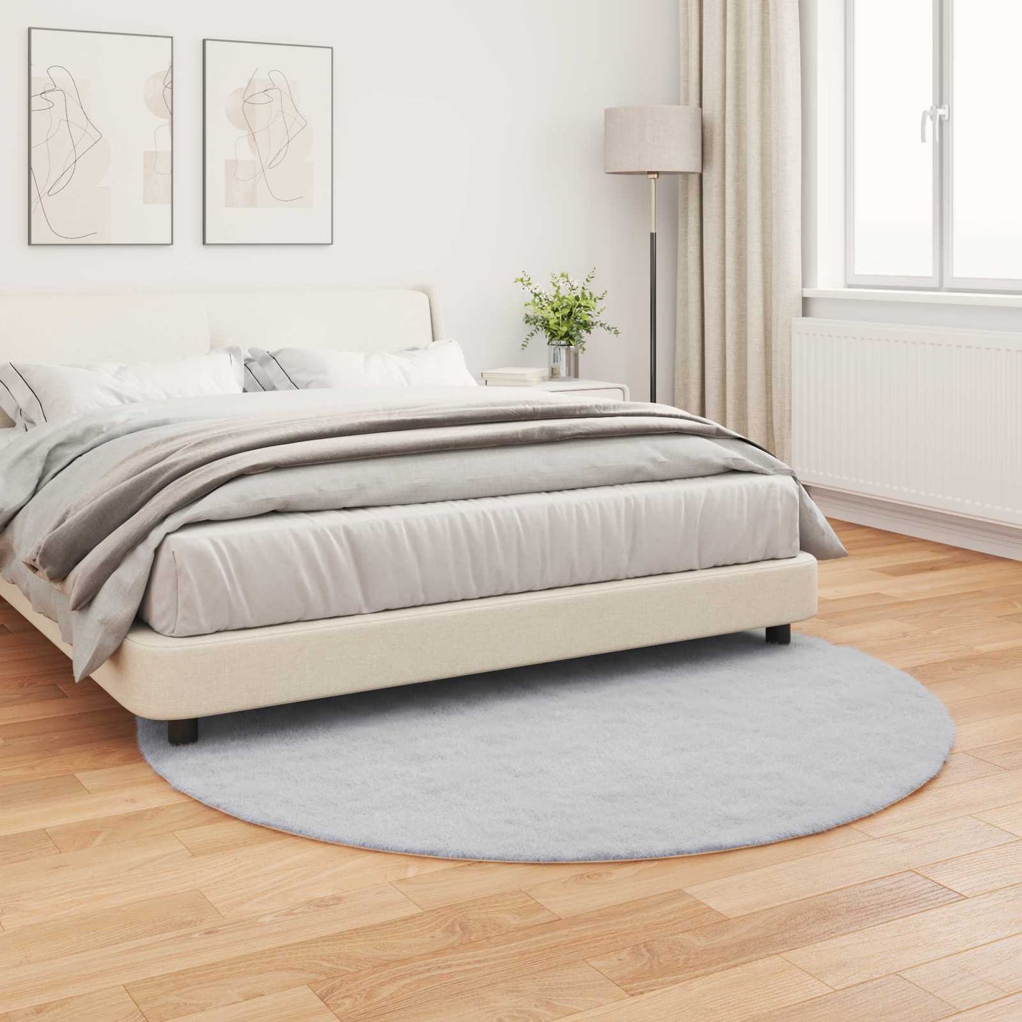 Skliikkerteppe i kunstig kaninpels OLITE Grå Ø 200 cm Polyester