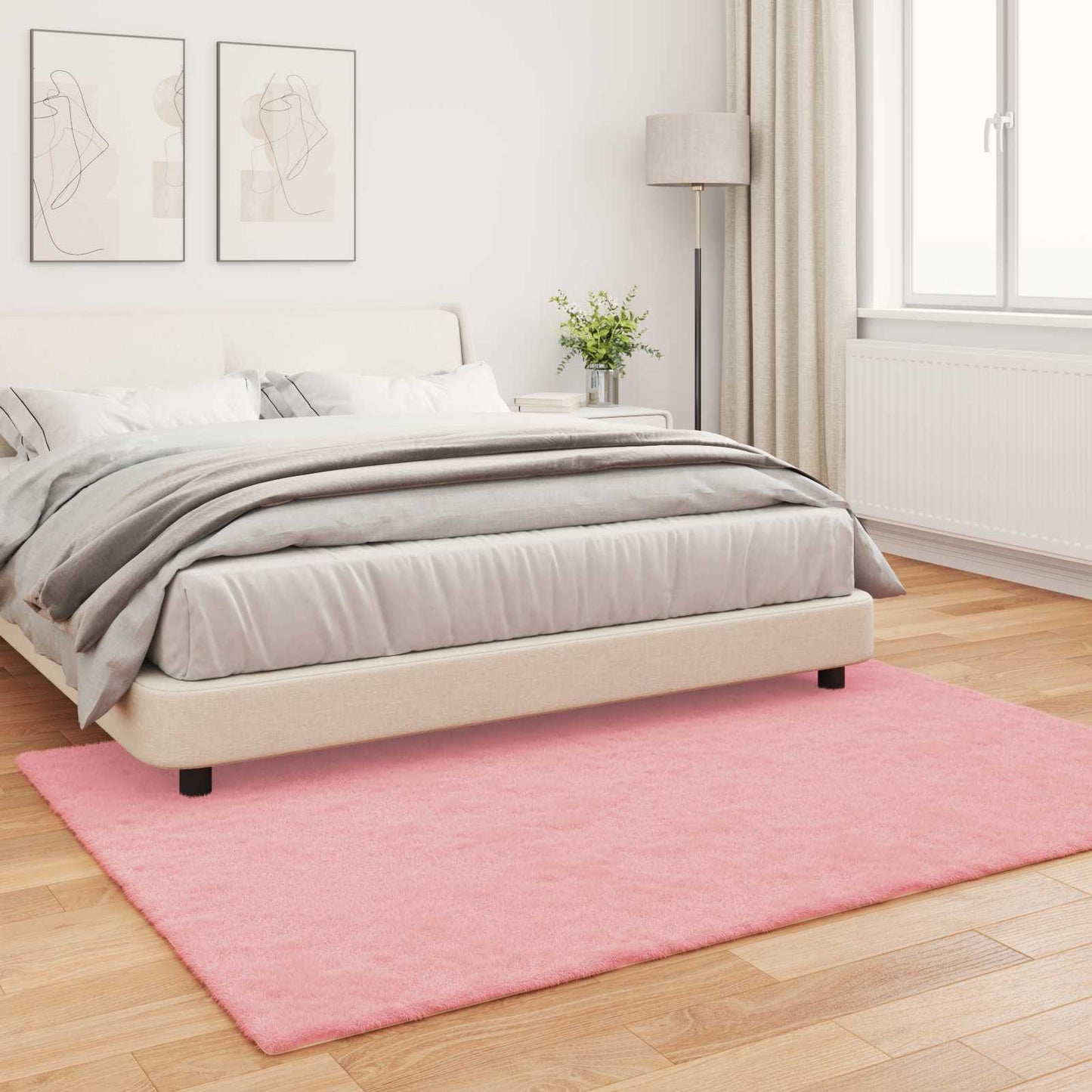 Skliikkerteppe i kunstig kaninpels OLITE Rosa 160 x 230 cm