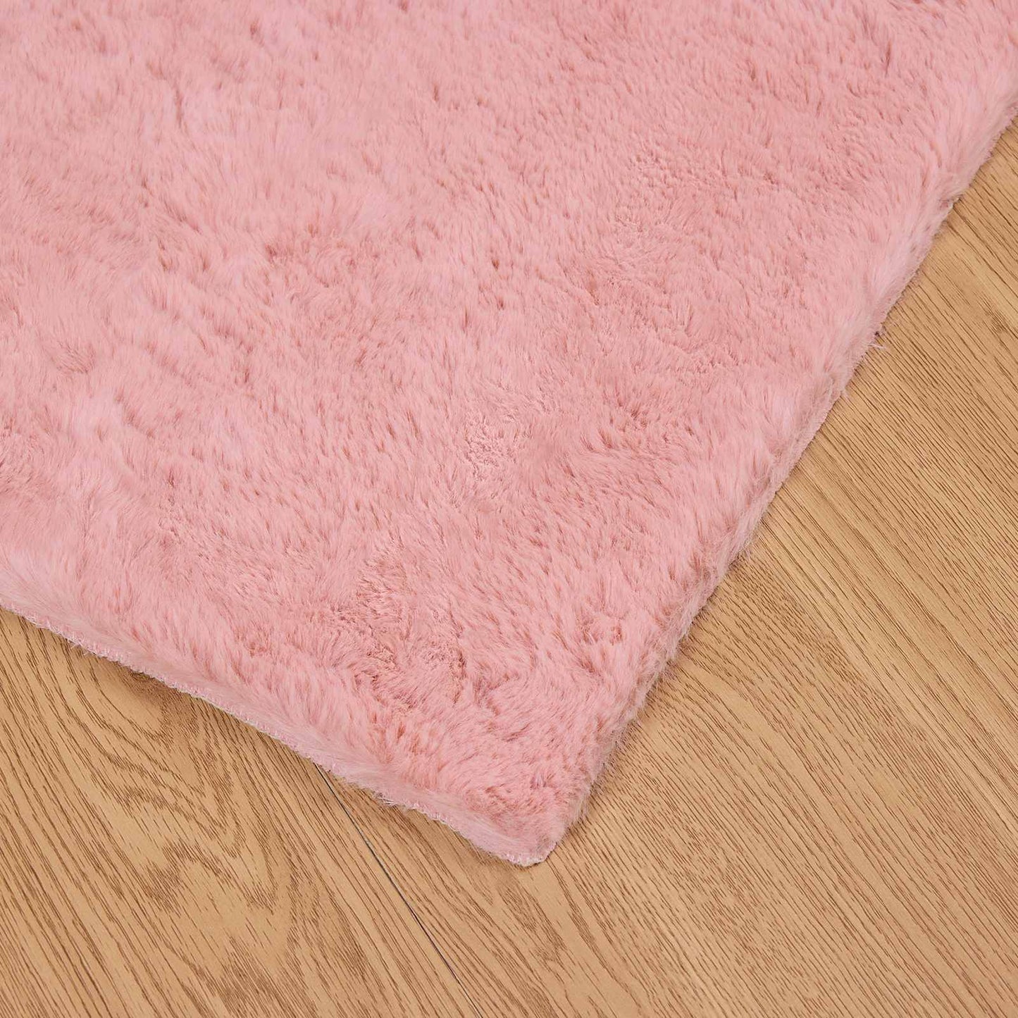 Skliikkerteppe i kunstig kaninpels OLITE Rosa 200 x 200 cm