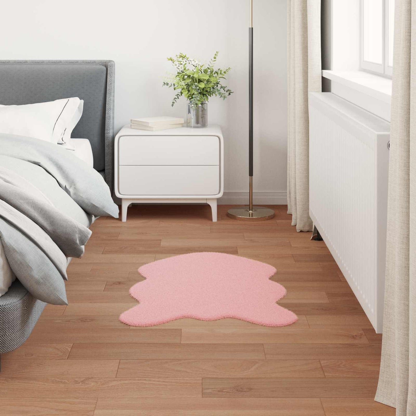 Skliikkerteppe i kunstig kaninpels OLITE Rosa 60 x 90 cm
