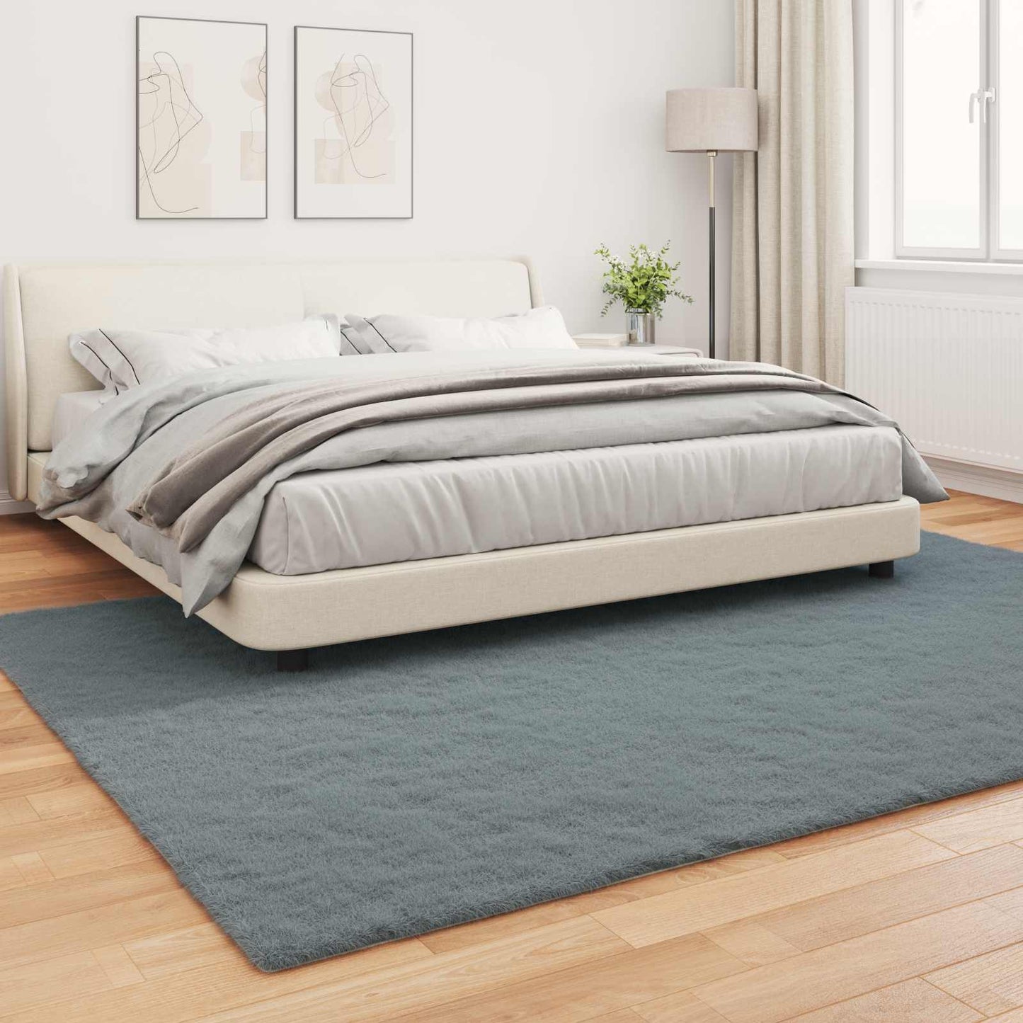 Skliikkerteppe i kunstig kaninpels OLITE Antrasitt 240 x 340 cm