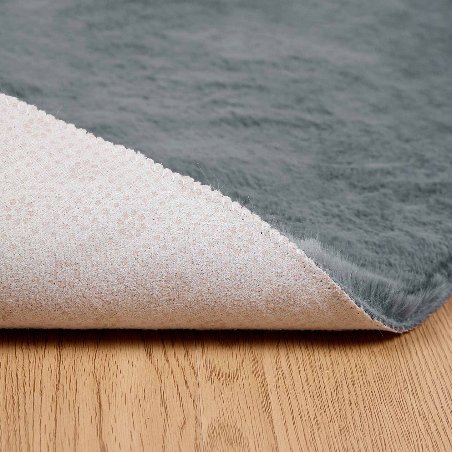 Skliikkerteppe i kunstig kaninpels OLITE Antrasitt Ø 120 cm