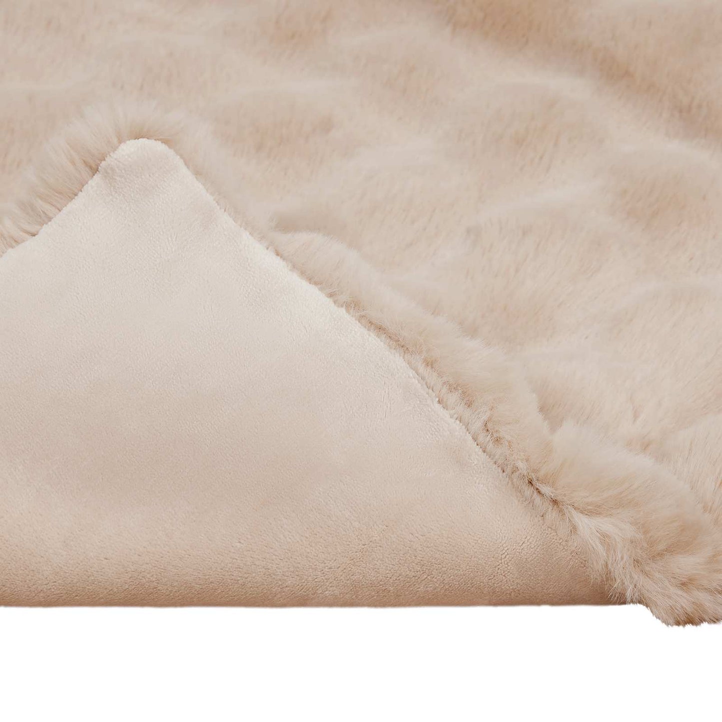 Skliikkerteppe / pledd i kunstig kaninpels Olite Beige