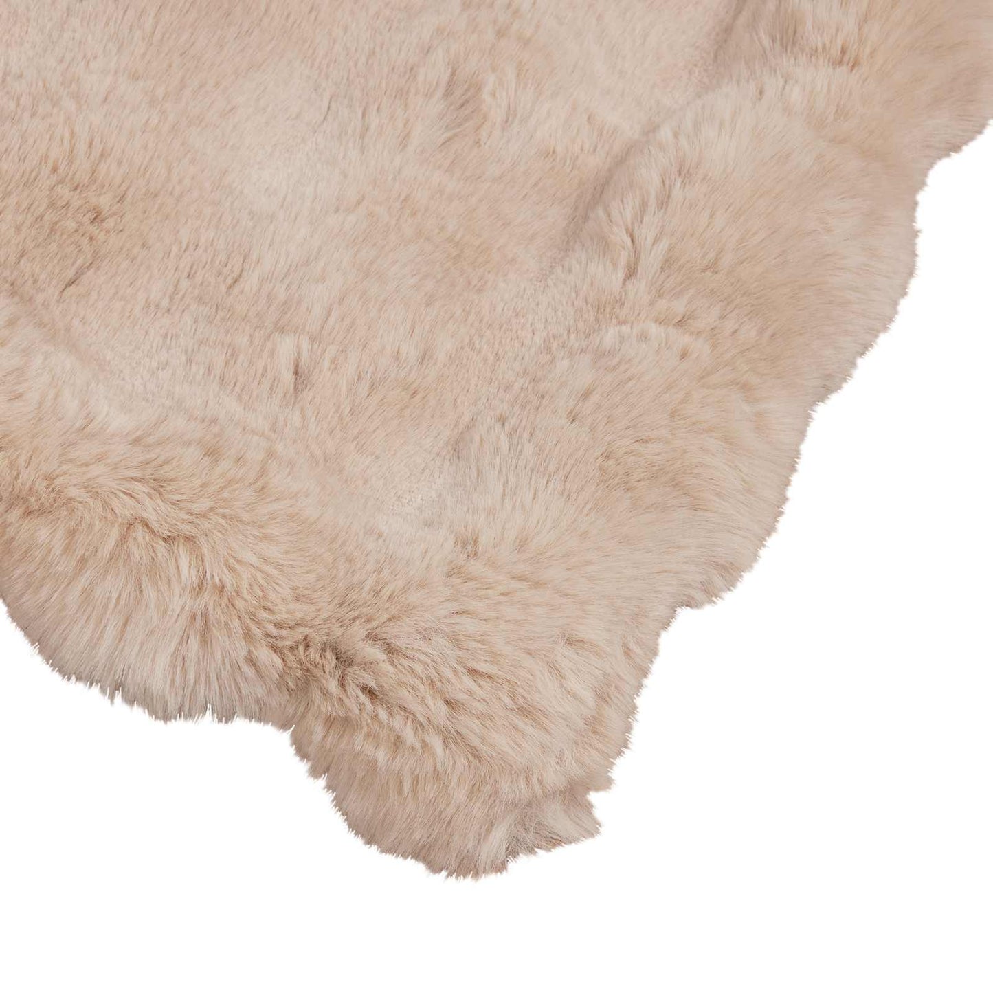 Skliikkerteppe / pledd i kunstig kaninpels Olite 4 pcs Beige