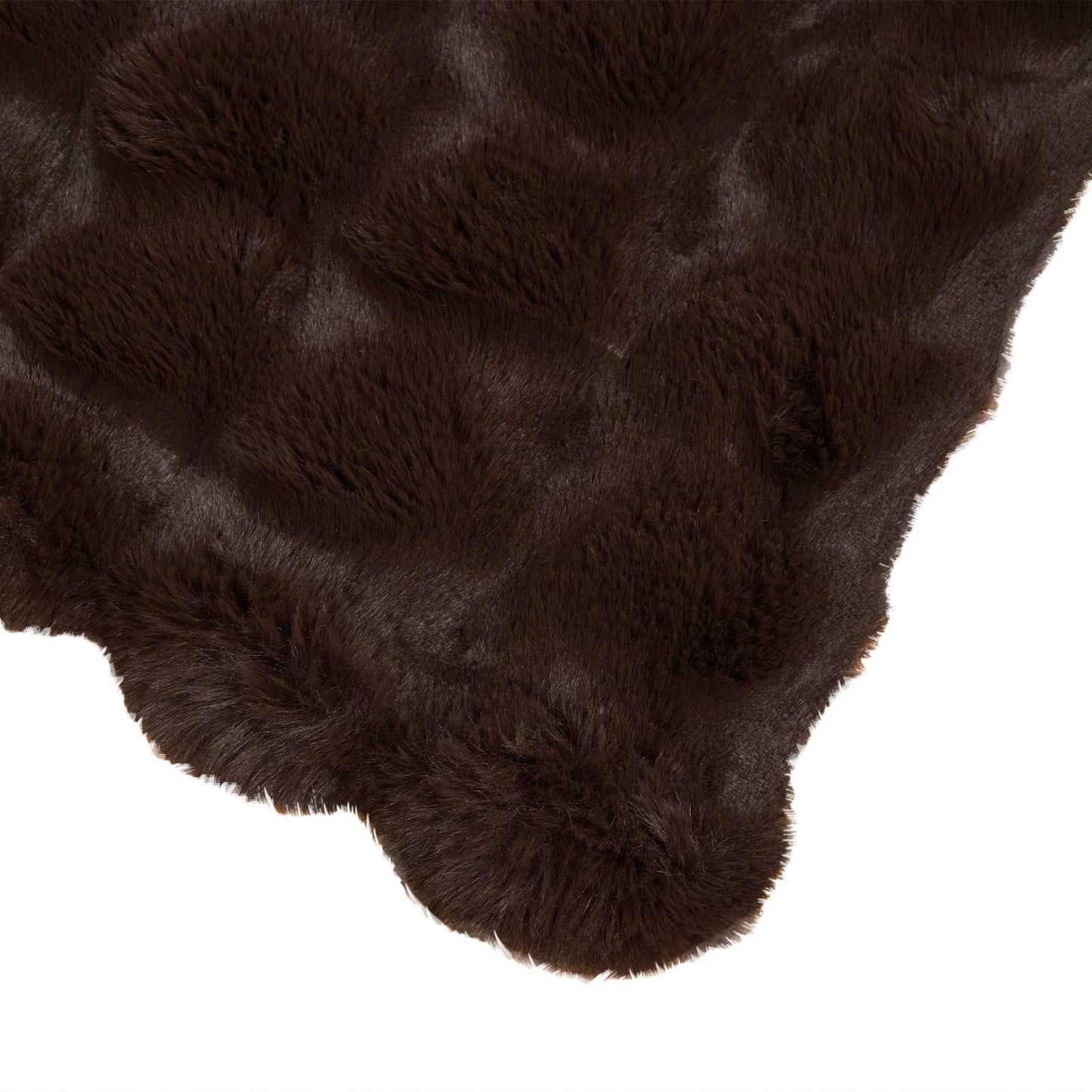 Skliikkerteppe / pledd i kunstig kaninpels Olite 4 pcs Kamel