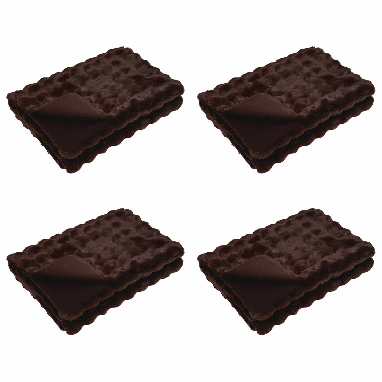 Skliikkerteppe / pledd i kunstig kaninpels Olite 4 pcs Kamel