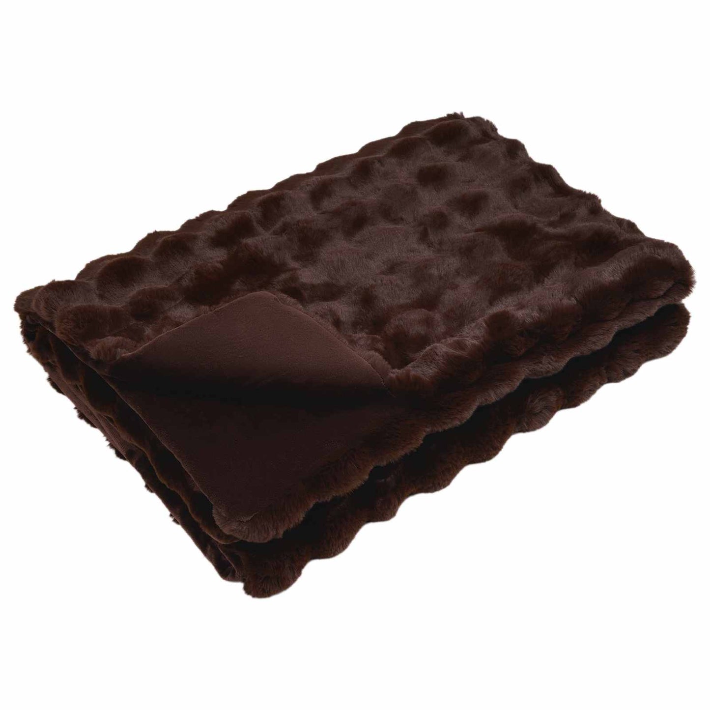 Skliikkerteppe / pledd i kunstig kaninpels Olite 4 pcs Kamel