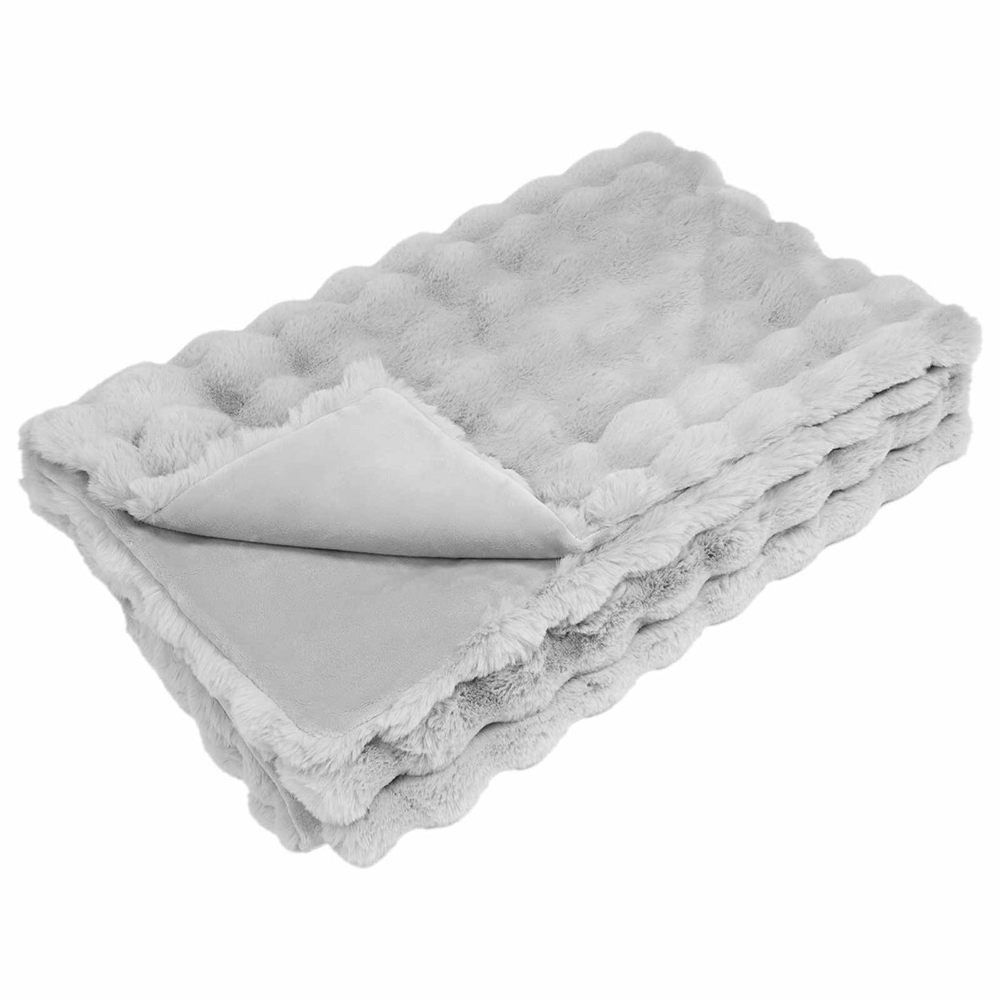 Skliikkerteppe / pledd i kunstig kaninpels Olite Grå Polyester