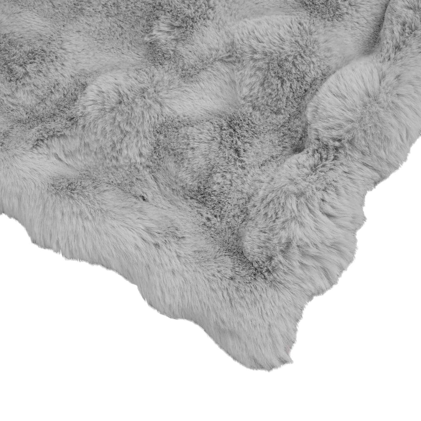 Anti-skli faux kaninullteppe Olite 4 pcs Grå 240 x 270 cm