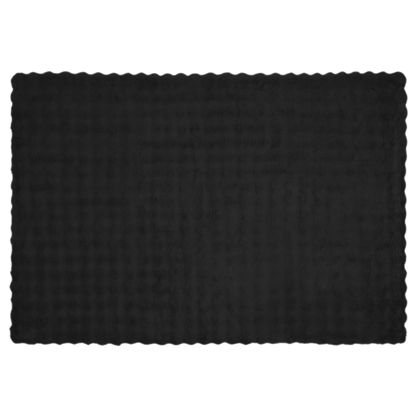 Skliikkerteppe / pledd i kunstig kaninpels Olite 4 pcs Svart