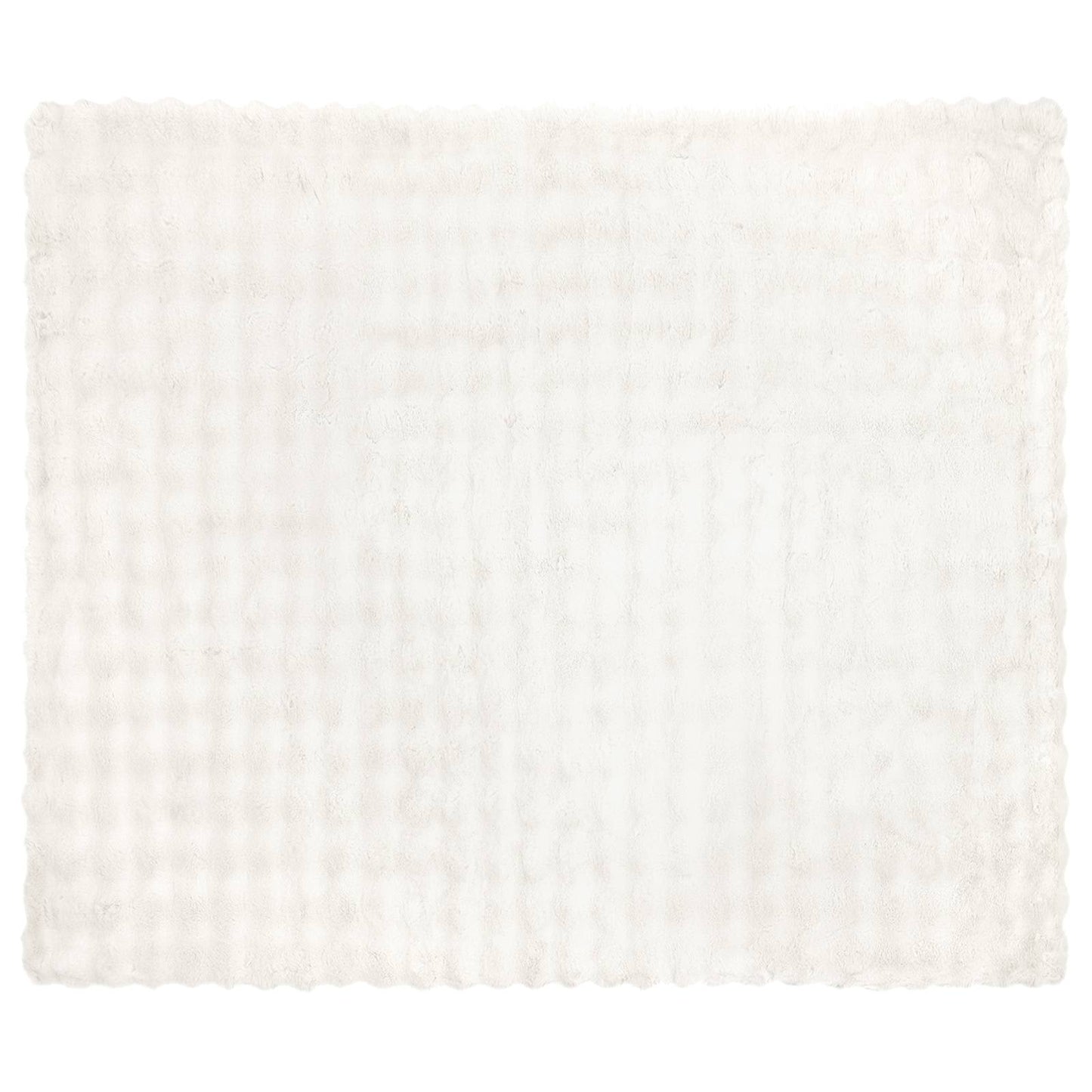 Skliikkerteppe / pledd i kunstig kaninpels Olite 4 pcs Hvit