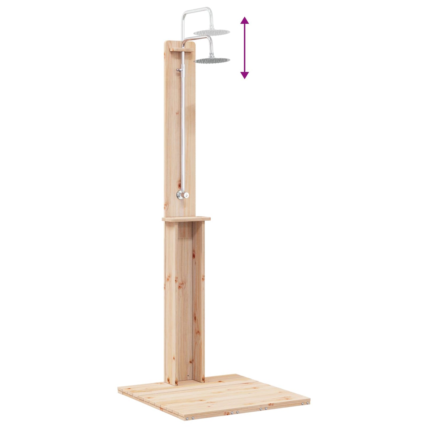 Utendørs dusj Naturlig 75 x 76 x 217 cm Massiv furu