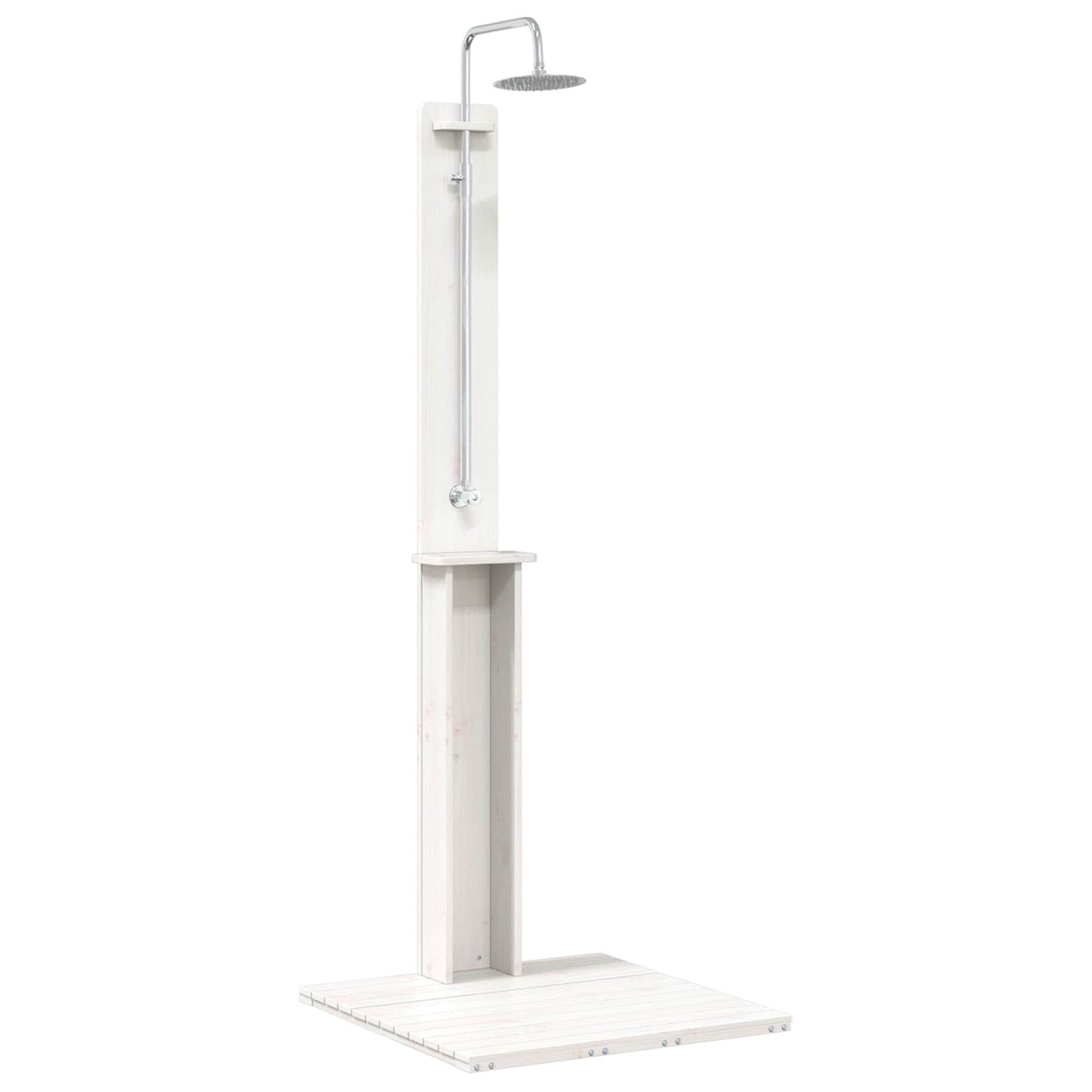 Utendørs dusj Hvit 75 x 76 x 217 cm Massiv furu