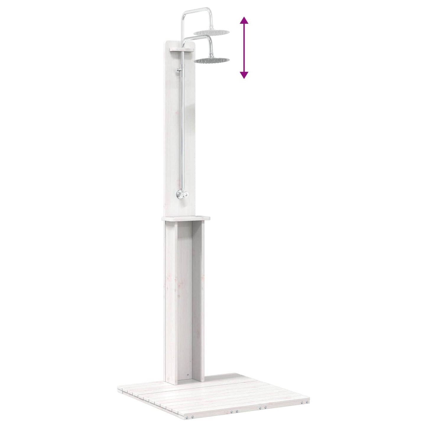 Utendørs dusj Hvit 75 x 76 x 217 cm Massiv furu