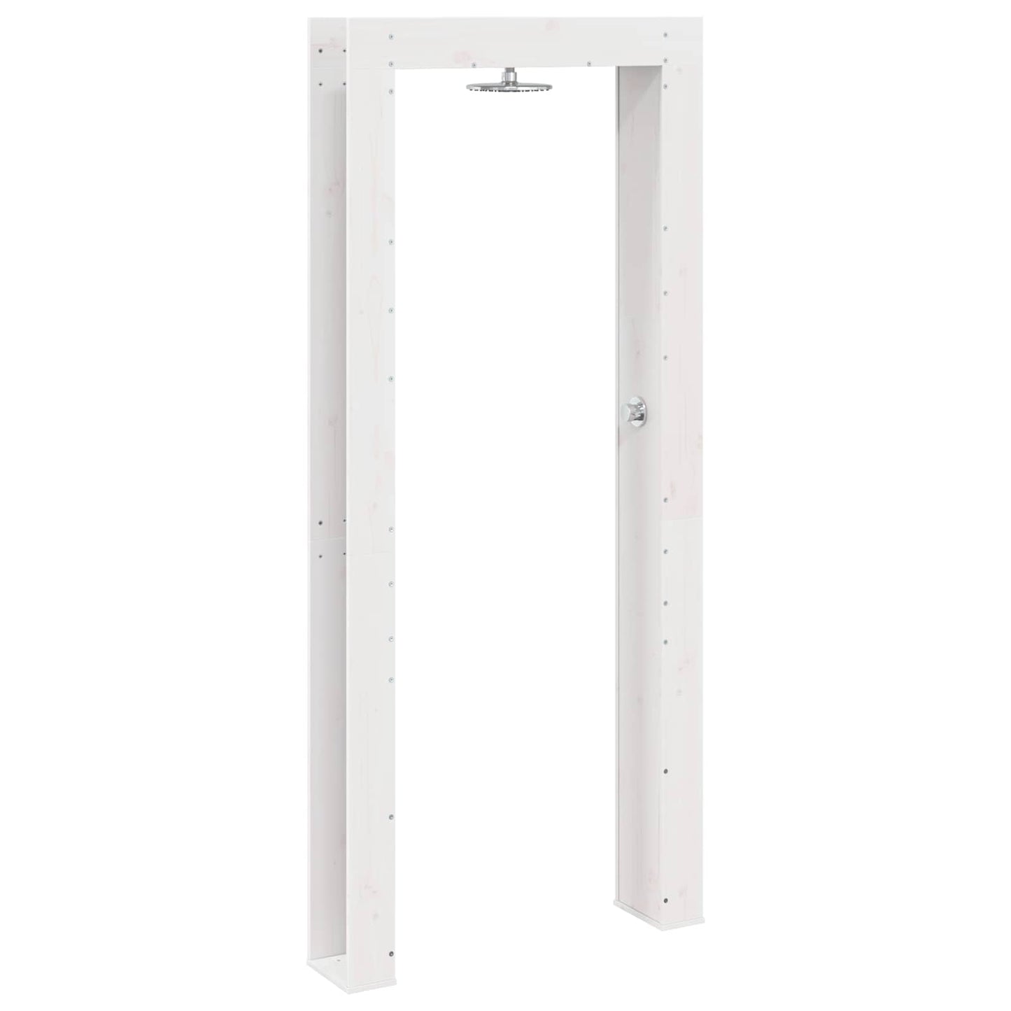 Utendørs dusj 226 cm Massivt furutre og rustfritt stål Hvit