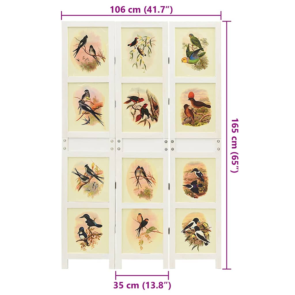Romdivider Panel Hvit 106 x 165 cm MDF