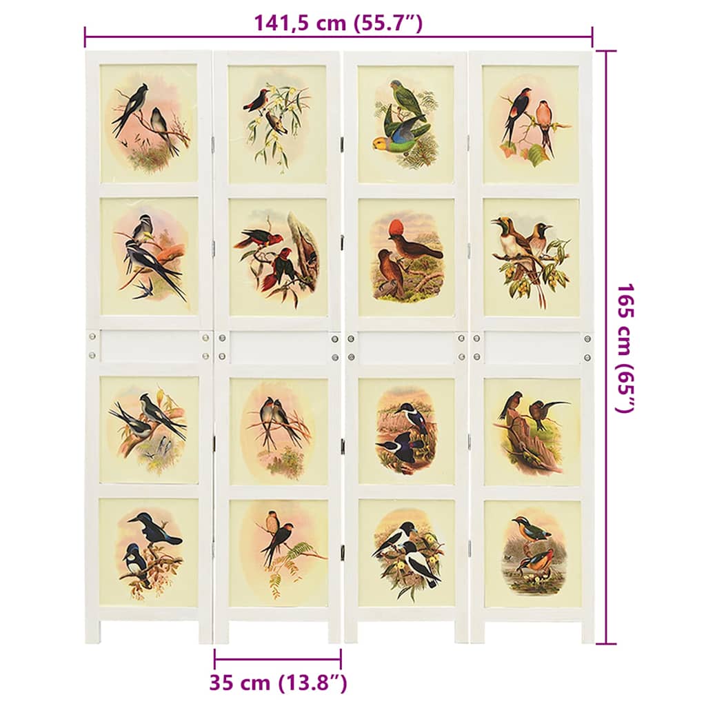 Romdivider Panel Hvit 141,5 x 165 cm MDF