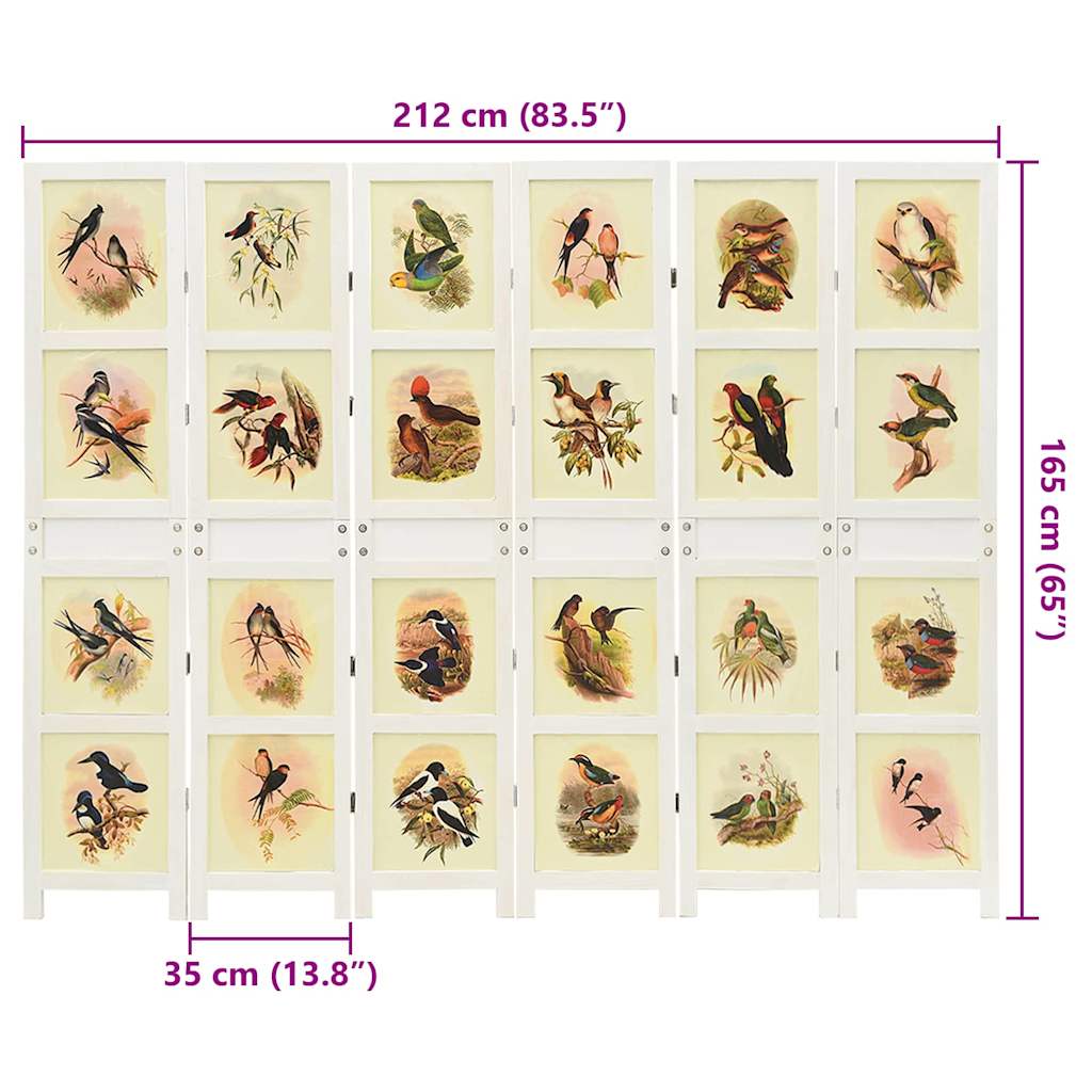 Romdivider Panel Hvit 212 x 165 cm MDF