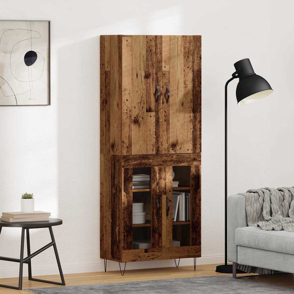 Høyskap 2 stk. Gammelt tre 69,5 x 34 x 180 cm Konstruert tre