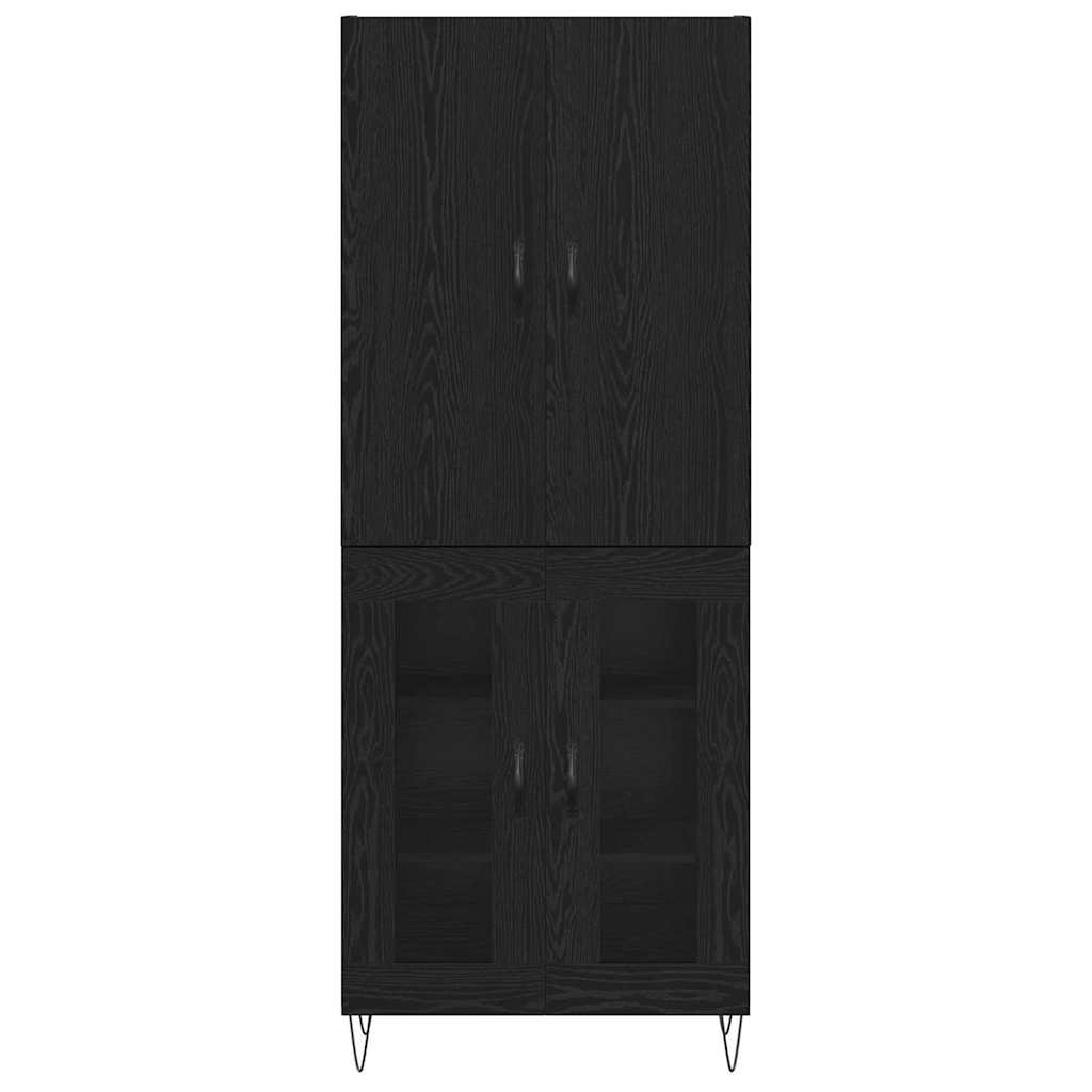 Høyskap 2 stk. Svart Eik 69,5 x 34 x 180 cm Konstruert tre