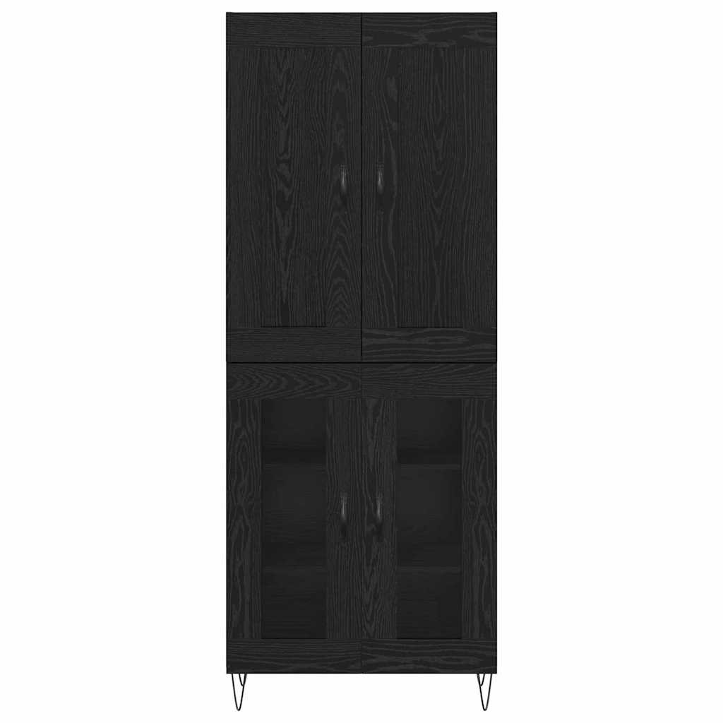 Høyskap Svart Eik 69,5 x 34 x 180 cm Konstruert tre