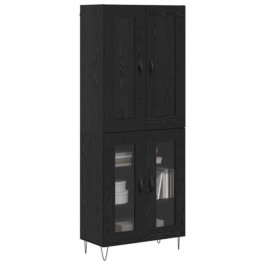 Høyskap Svart Eik 69,5 x 34 x 180 cm Konstruert tre