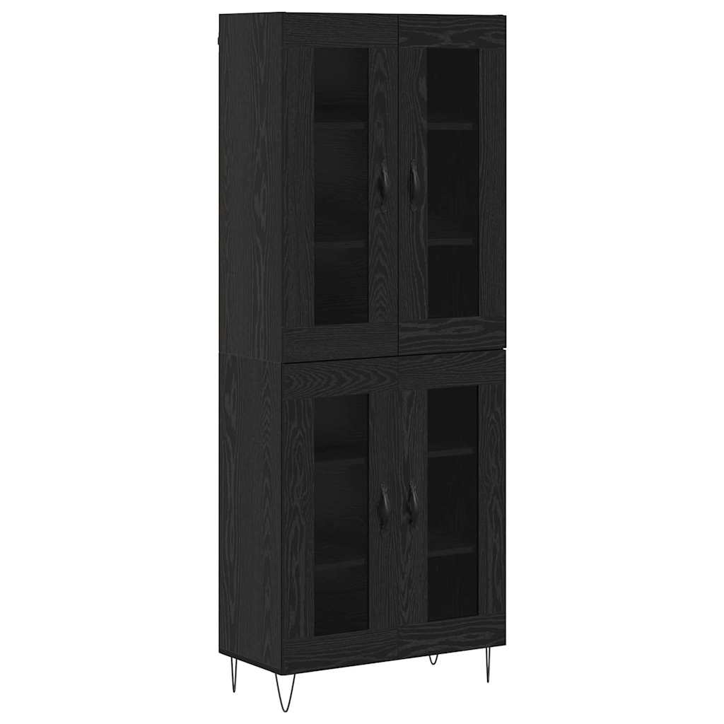 Høyskap Svart Eik 69,5 x 34 x 90 cm Konstruert tre