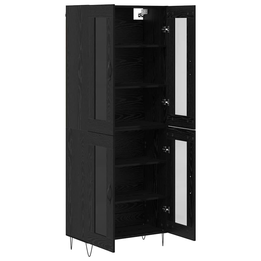 Høyskap Svart Eik 69,5 x 34 x 90 cm Konstruert tre