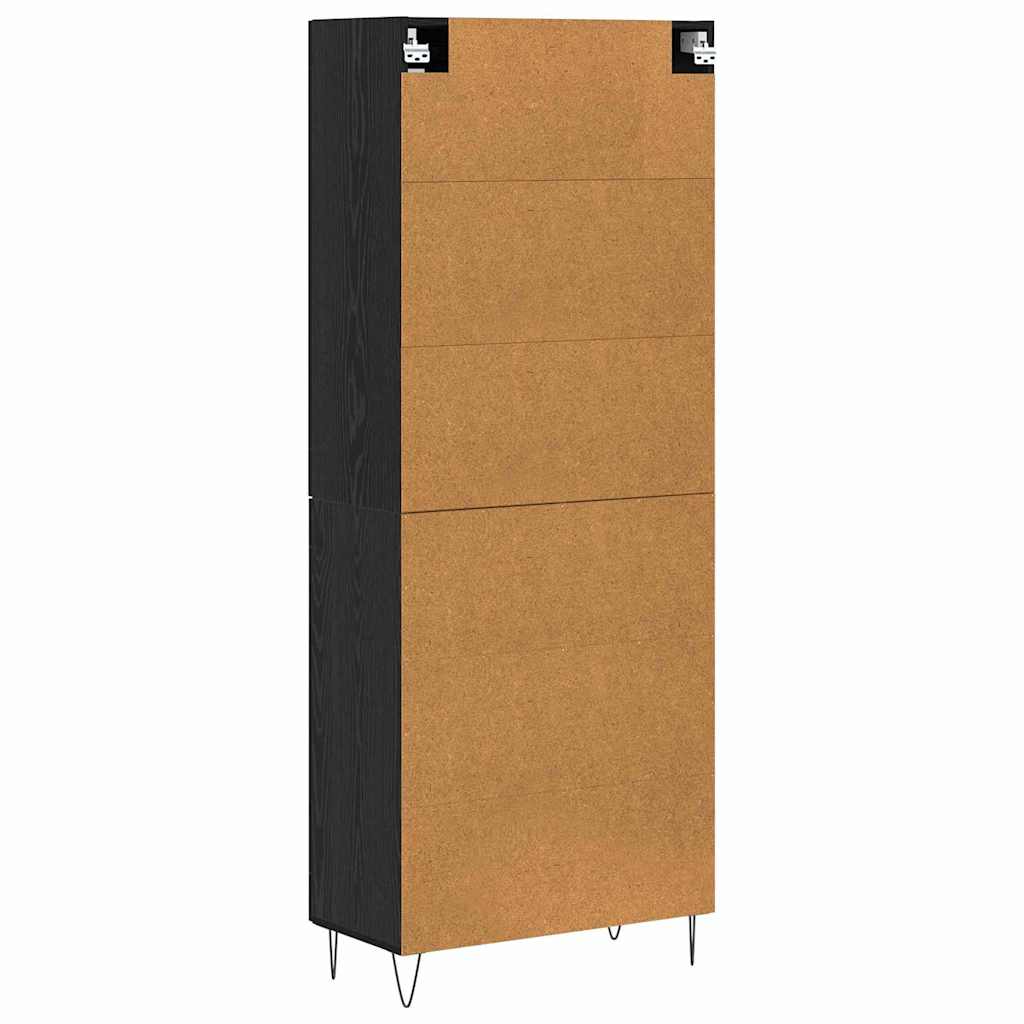Høyskap Svart Eik 69,5 x 34 x 90 cm Konstruert tre