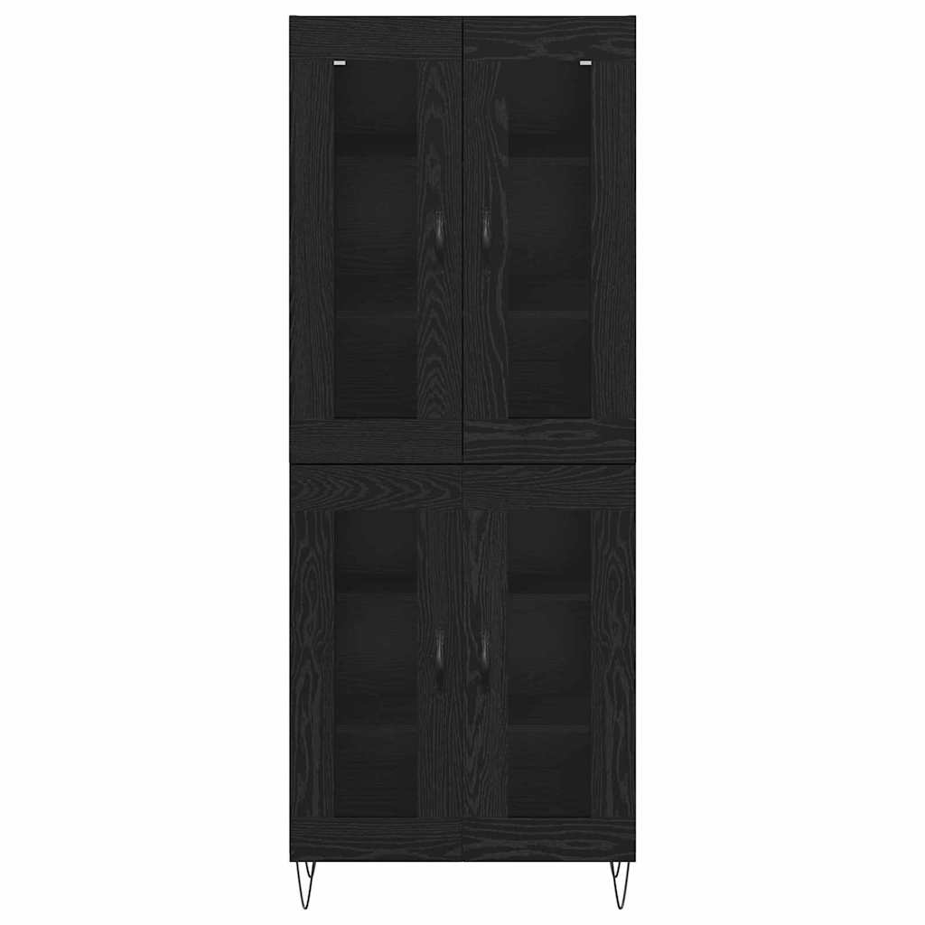 Høyskap Svart Eik 69,5 x 34 x 90 cm Konstruert tre