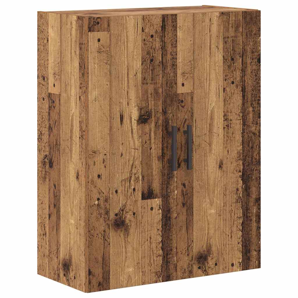 Høyskap 2 pcs Gamle tre 69,5 x 34 x 180 cm Sponplater og glass
