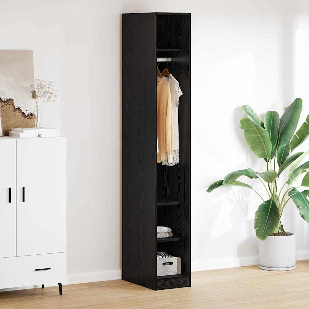 Garderobeskap Svart Eik 50 x 30 x 200 cm Konstruert tre vidaXL