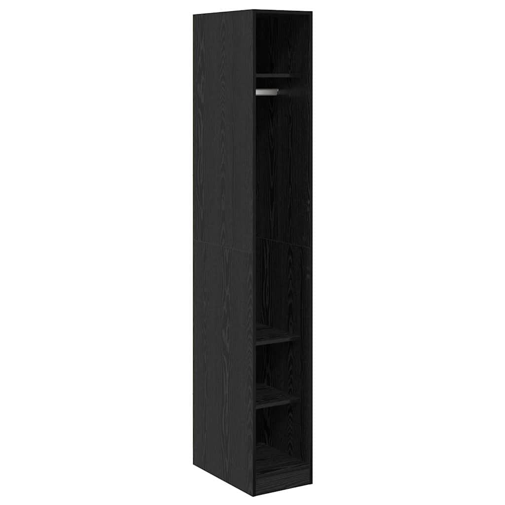 Garderobeskap Svart Eik 50 x 30 x 200 cm Konstruert tre vidaXL